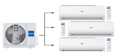 Мульти сплит-система на 3 комнаты Haier Leader Super Match 3U70S2SR5FA/AS07TS6HRA-M/AS09TS6HRA-M/AS18TS5HRA-M