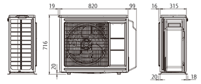 Внешний блок мульти сплит-системы на 3 комнаты Fujitsu Free match AOYG18KBTA3
