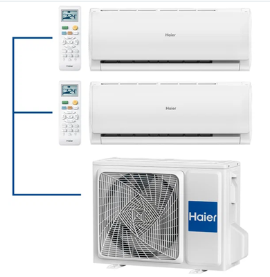 Мульти сплит-система на 2 комнаты Haier LEADER Super Match 2U50S2SM1FA-3/AS09TS6HRA-M/AS12TS6HRA-M