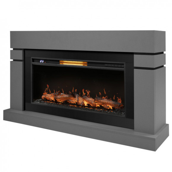 Каминокомплект: Очаг Royal Thermo Aurora RTFP/P-AR40LS, портал Lindos 42/40/36, светло-серый, р/в Каминокомплект: Очаг Royal Thermo Aurora RTFP/P-AR40LS, портал Lindos 42/40/36, светло-серый, р/в