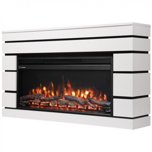 Каминокомплект: Очаг Electrolux EFP/P-3620LS, портал Moderno 36 белый, черный, р/в Каминокомплект: Очаг Electrolux EFP/P-3620LS, портал Moderno 36 белый, черный, р/в