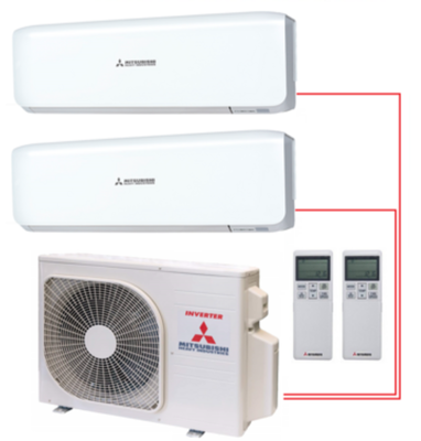 Мульти сплит-система на 2 комнаты Mitsubishi Heavy Free Match SCM40ZS-W/SKM20ZSP-W*2шт Мульти сплит-система на 2 комнаты Mitsubishi Heavy Free Match SCM40ZS-W/SKM20ZSP-W*2шт