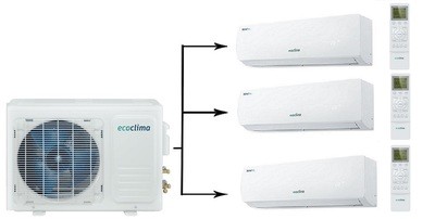 Мульти сплит-система на 3 комнаты Ecoclima Multi line R32 Free Match CMWM-H09/4R2 [W]*3/СM3-H22/4DR2