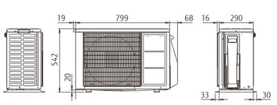 Внешний блок мульти сплит-системы на 2 комнаты Fujitsu Free match AOYG14KBTA2