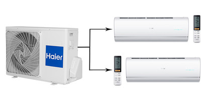 Мульти сплит-система на 2 комнаты Haier Jade Super Match 2U50S2SM1FA-3/AS25S2SJ1FA-W*2шт