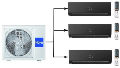 Мульти сплит-система на 3 комнаты Haier Flexis Super Match 3U70S2SR5FA/AS25S2SF2FA-B*3шт Мульти сплит-система на 3 комнаты Haier Flexis Super Match 3U70S2SR5FA/AS25S2SF2FA-B*3шт