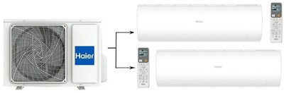 Мульти сплит-система на 2 комнаты Haier Coral M Super Match 2U50S2SM1FA-3/AS25PS1HRA-M*2